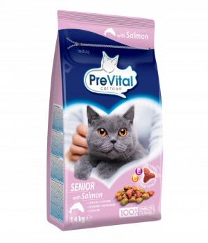 PREVITAL Senior Salmon - suché krmivo pro kočky - 1,4kg