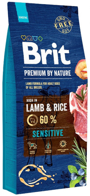 BRIT Premium by Nature Sensitive Lamb with rice - suché krmivo pro psy - 15 kg