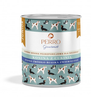 PERRO Gourmet Junior Horsemeat with zucchini - mokré krmivo pro psy - 800g