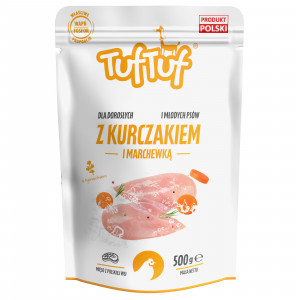 TUF TUF Mleté kuře s mrkví - vlhké krmivo pro psy - 500g