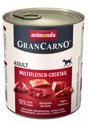 animonda GranCarno multi meat cocktail Hovězí, Kuřecí maso, Hra, Srdce, Turecko Dospělý jedinec 800 g