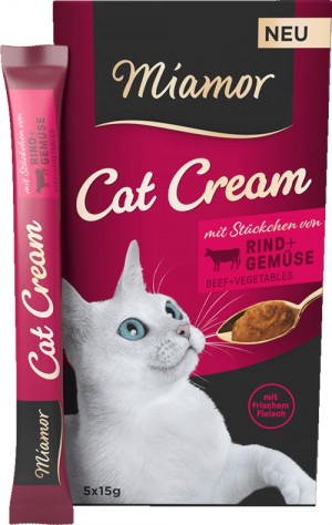 MIAMOR Cat Cream Beef - pamlsek pro kočky - 6x15g