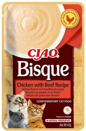 INABA Ciao Bisque Chicken with beef - pamlsek pro kočky - 40g