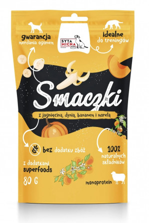 SYTA MICHA Treats with lamb, pumpkin, banana and apricot - pamlsek pro psa - 80g