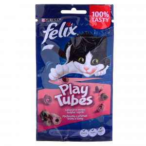 FELIX Play Tubes Turkey, Ham - suché krmivo pro kočky - 50 g 