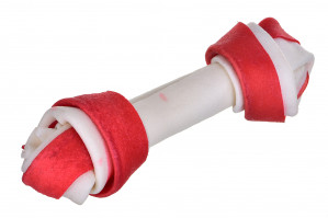MACED Kost vázaná se slaninou - žvýkací pomůcka pro psy - 16 cm