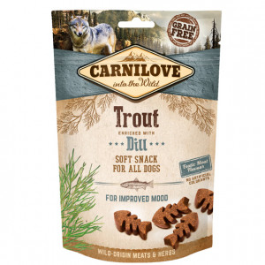 CARNILOVE SEMI-MOIST SOFT SNACK Trout Enriched with Dill - pamlsek pro psy - 200 g