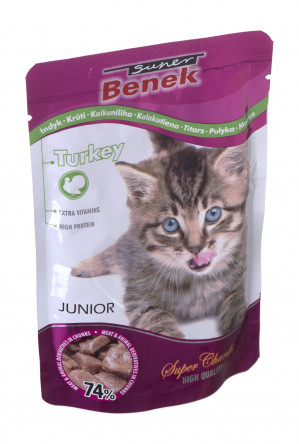 SUPER BENEK Junior Turkey - mokré krmivo pro kočky - 100 g 