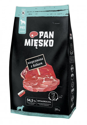 PAN MIĘSKO Pork with wild boar XL - suché krmivo pro psy - 20kg