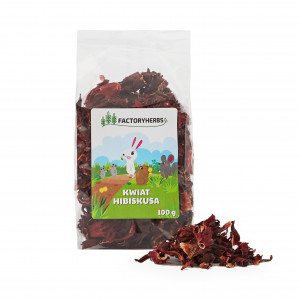 FACTORY HERBS Hibiscus flower - lahůdka pro hlodavce a králíky - 100g