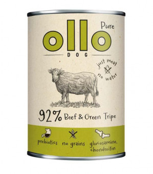OLLO Pure Beef and green tripe - vlhké krmivo pro psy - 400g
