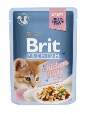 BRIT Premium Kitten Chicken fillets - mokré krmivo pro kočky - 85g