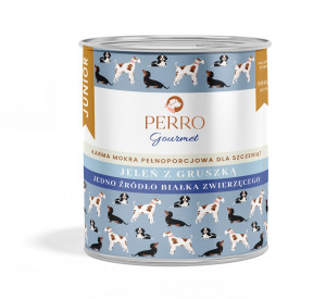 PERRO Gourmet Junior Deer with a pear - mokré krmivo pro psy - 800g