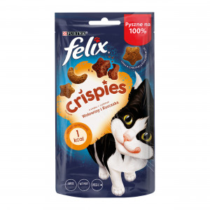 FELIX Crispies Beef, Chicken - suché krmivo pro kočky - 45 g 