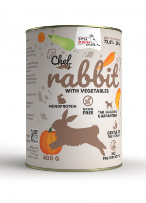 SYTA MICHA Chef Rabbit with vegetables - Mokré krmivo pro psy - 400 g