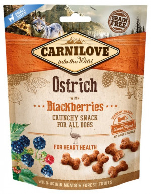 CARNILOVE Fresh Crunchy Ostrich s ostružinami - pamlsek pro psy - 200 g