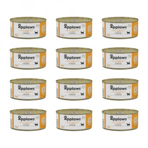 APPLAWS Chicken breast and cheese in broth - mokré krmivo pro kočky - 12x156g