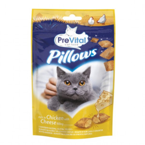 PREVITAL Pillows Chicken with cheese - pamlsek pro kočky - 60g 