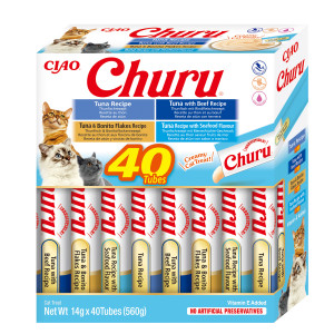 INABA Churu Variety box Tuna with seafood - pamlsek pro kočky - 40 x 14g