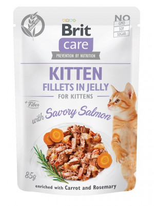 BRIT Care Fillets in Jelly lososové filety - vlhké krmivo pro koťata - 85 g