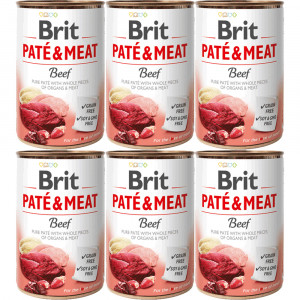 BRIT Paté & Meat Beef - vlhké krmivo pro psy - 6x400g