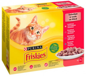 Friskies Mix maso - mokré krmivo pro kočky - 12 x 85 g