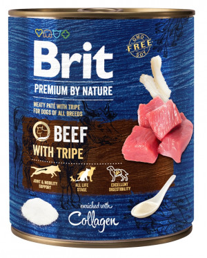BRIT Premium by Nature Beef with tripe - mokré krmivo pro psy - 800g