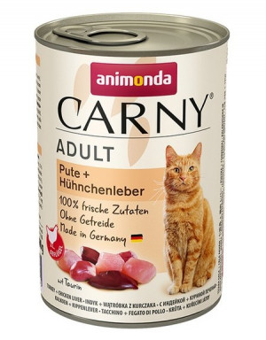 ANIMONDA Cat Carny Adult Krůtí s kuřecími játry - mokré krmivo pro kočky - 400 g 