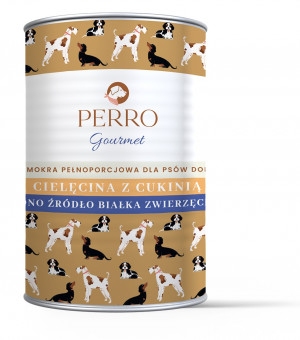 PERRO Gourmet Veal with zucchini - mokré krmivo pro psy - 400g