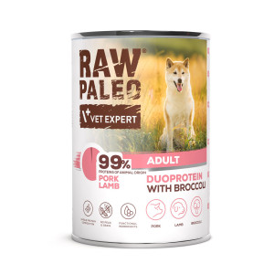 RAW PALEO Duoprotein Pork & Lamb Adult - vlhké krmivo pro psy - 400g