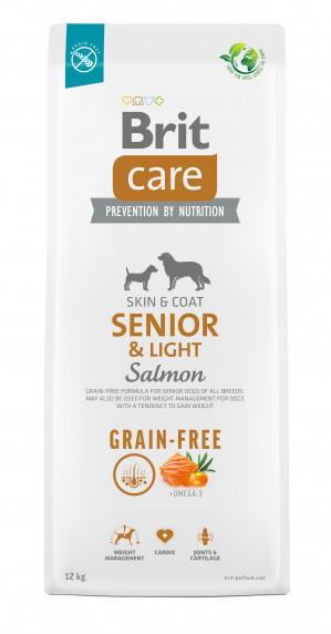 BRIT Care Senior&Light Salmon - suché krmivo pro psy - 12 kg