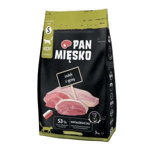 PAN MIĘSKO Krůtí s Husím Small - suché krmivo pro kočky - 5 kg