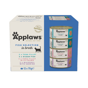 APPLAWS Fish selection multipack in broth - mokré krmivo pro kočky - 12x70g