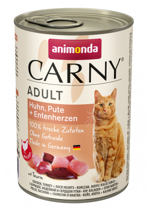 ANIMONDA Carny Adult Chicken, turkey, duck hearts - mokré krmivo pro kočky - 400g