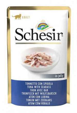 SCHESIR in jelly Tuna with seabass - mokré krmivo pro kočky - 85 g