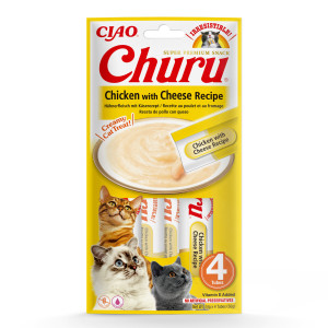 INABA Churu Kuře se sýrem - pamlsek pro kočky - 4x14 g