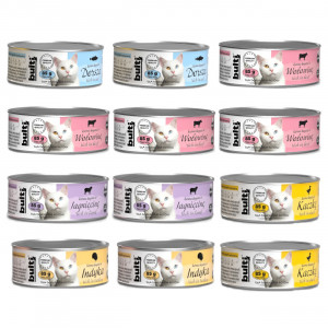 BULTI Mielonka MIX 5 příchutí - mokré krmivo pro kočky - 12x85g