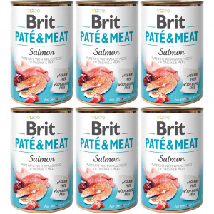 BRIT Paté & Meat Salmon - mokré krmivo pro psy - 6x400g