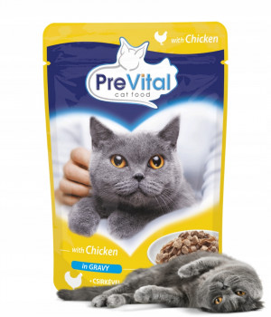 PREVITAL Chicken in jelly - mokré krmivo pro kočky - 100g