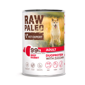 RAW PALEO Duoprotein Beef & Rabbit Adult - vlhké krmivo pro psy - 400g