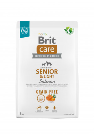 BRIT Care Senior&Light Salmon - suché krmivo pro psy - 3 kg