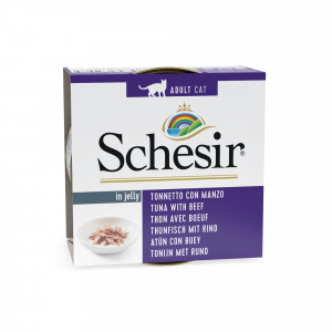 SCHESIR Tuna with beef in jelly - mokré krmivo pro kočky - 85g
