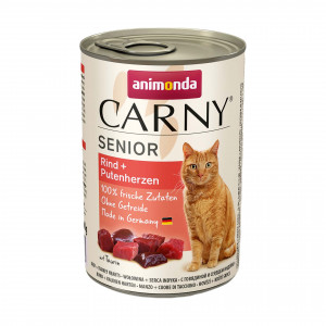 ANIMONDA Carny Senior Beef and turkey hearts - mokré krmivo pro kočky - 400g