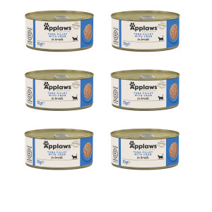 APPLAWS Tuna fillet with crab in broth - mokré krmivo pro kočky - 6x70g 