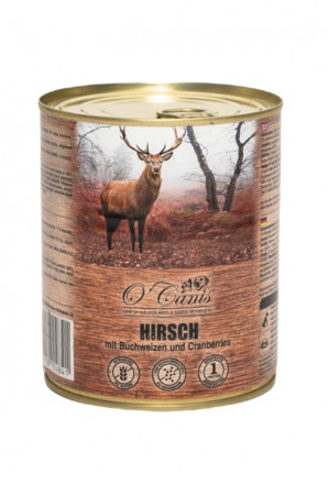 O'CANIS konzerva pro psy - vlhké krmivo - jelen s pohankou - 800 g