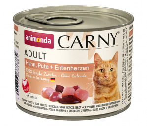 ANIMONDA Carny Adult Chicken, turkey and duck hearts - mokré krmivo pro kočky - 200g