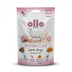 OLLO Air-Dried Skin & Coat Lamb strips - pamlsek pro psa - 80g