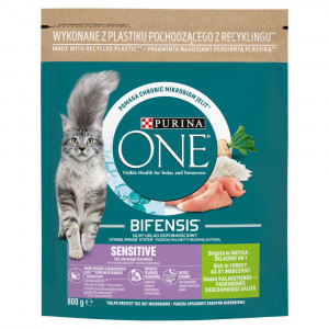 PURINA One Bifensis Adult Sensitive - suché krmivo pro kočky - 800 g 