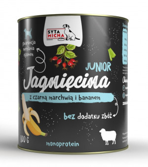 SYTA MICHA Junior Lamb with black carrot and banana - mokré krmivo pro psy - 800g