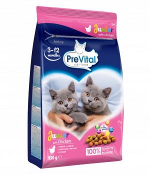 PREVITAL Junior Chicken - suché krmivo pro kočky - 950g